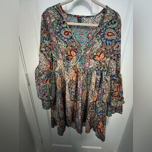 SHEIN Multicolor Paisley Tunic Dress Size M(6)